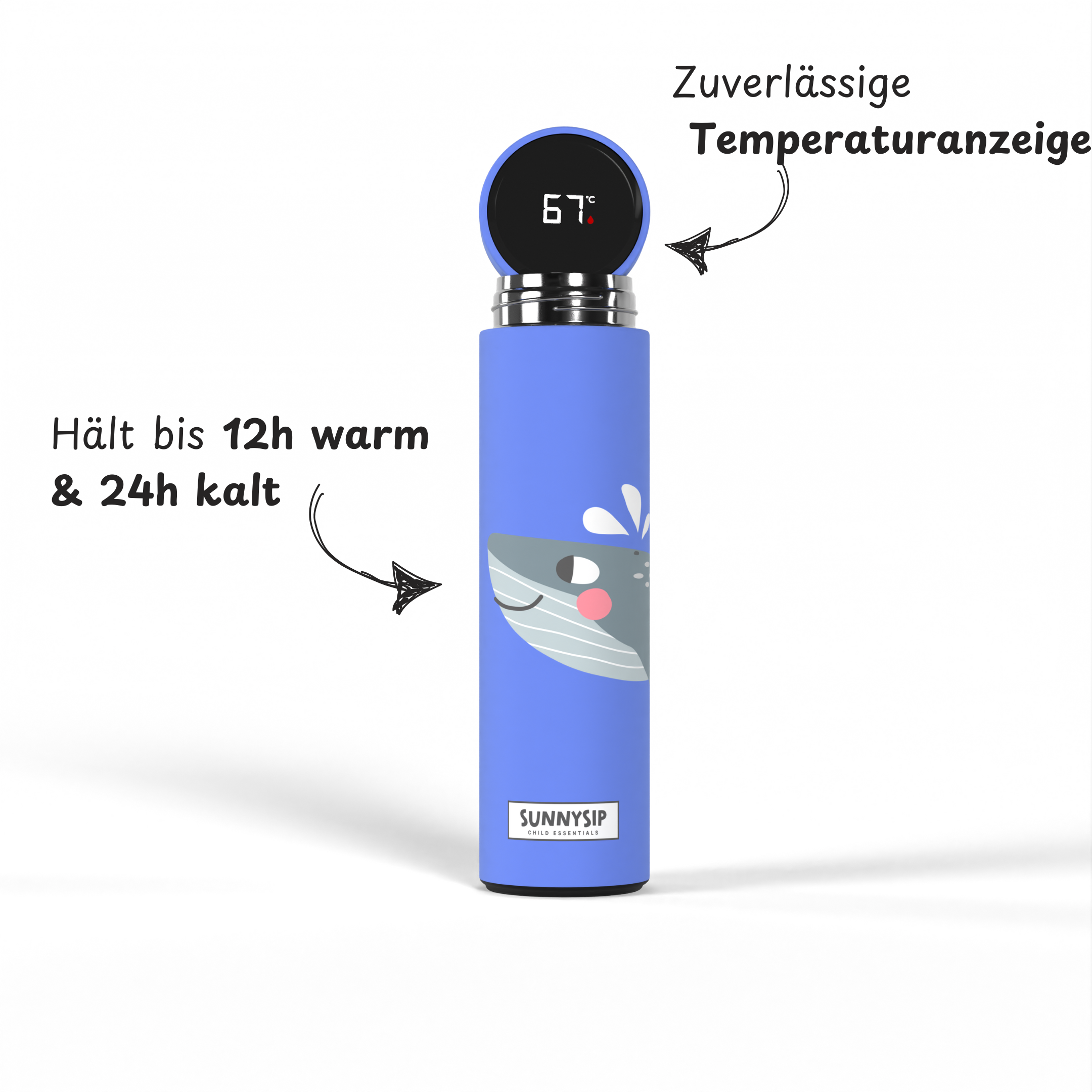Wanda der Wal – Smarte Thermosflasche (500ml)