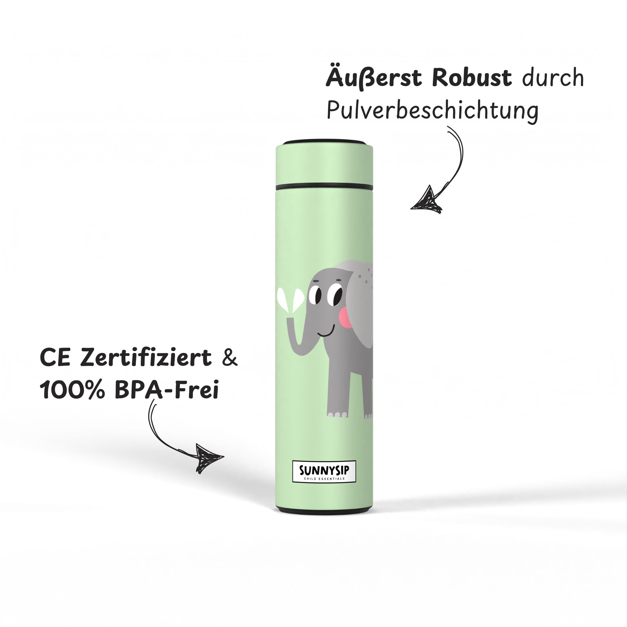 Edda die Elefantin – Smarte Thermosflasche (500ml)