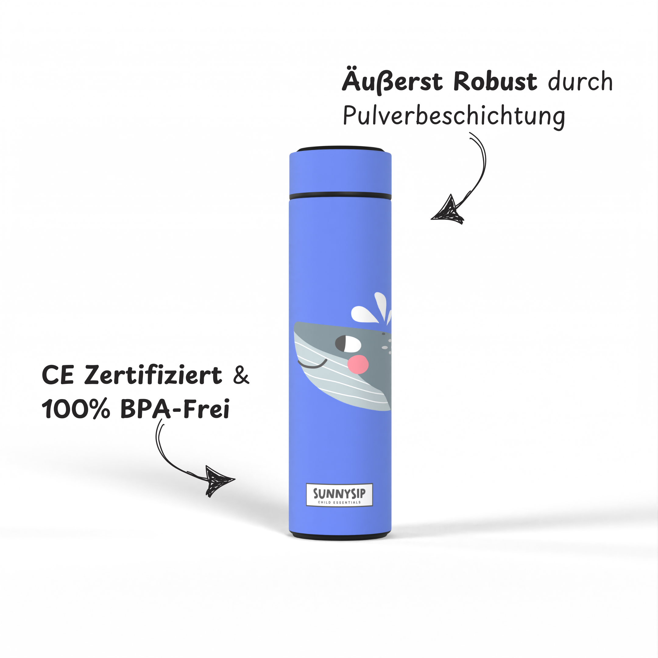 Wanda der Wal – Smarte Thermosflasche (500ml)
